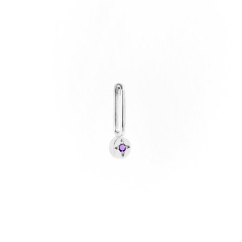 Amethyst Dot Pendant Charm in Silver
